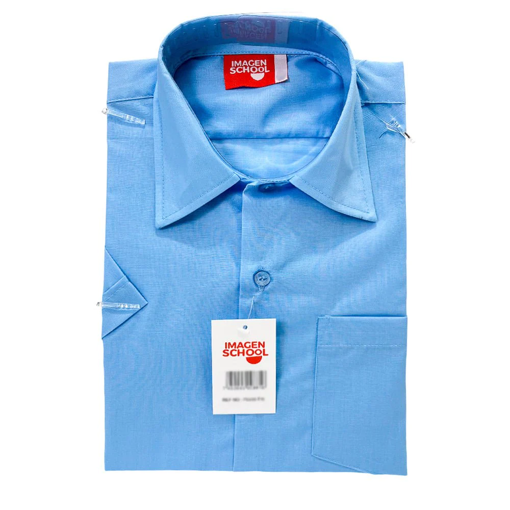 Camisa Escolar Celeste Imagen School / Manga Corta / Talla L - Image 2