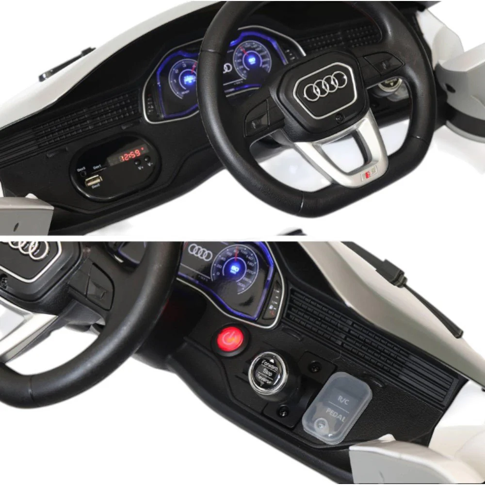 Carro Recargable Audi Q8 W/RC Blanco 6V - Image 2