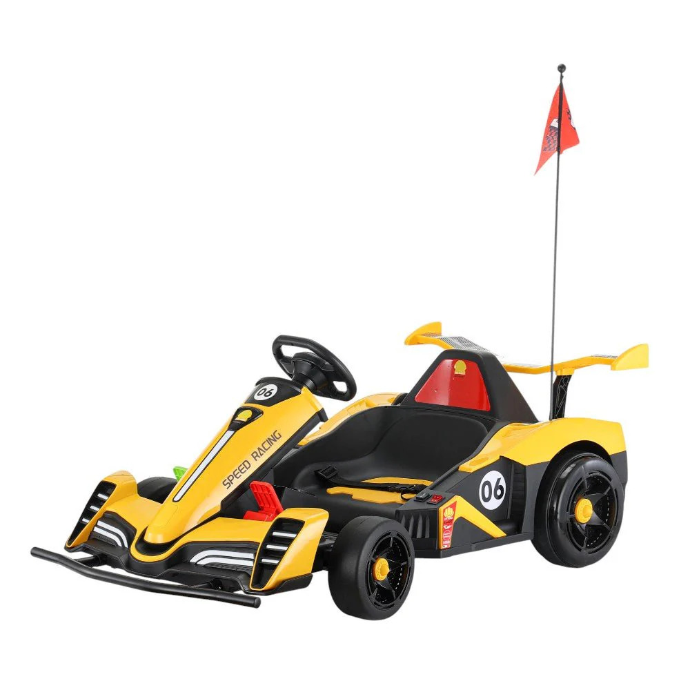 Carro Recargable Go-Kart Amarillo 12V Overseas