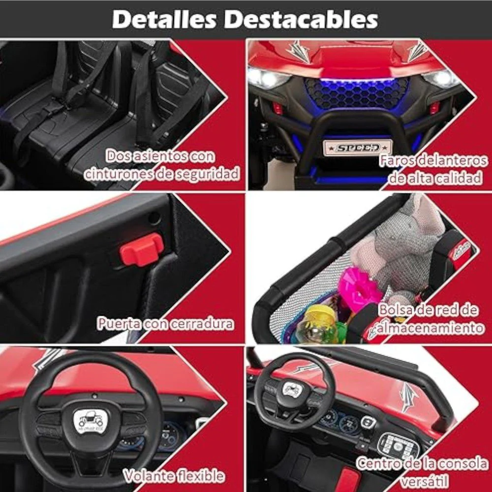 Carro Recargable UTV W/RC Rojo - Image 2