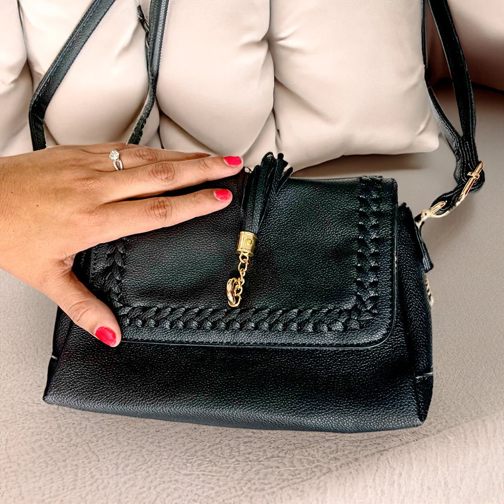 Cartera Manos Libres Casual Alyssa Para Dama – Negra - Image 4