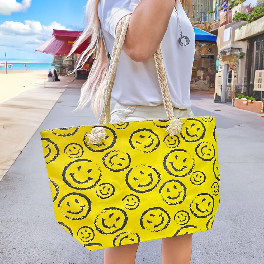 Cartera Tote Juvenil Fashion Dama Carita Feliz