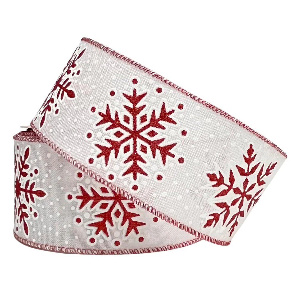 Cinta Decorativa Navideña Christmas Elegance / Diseño Copo de Nieve / Surtido - Image 2