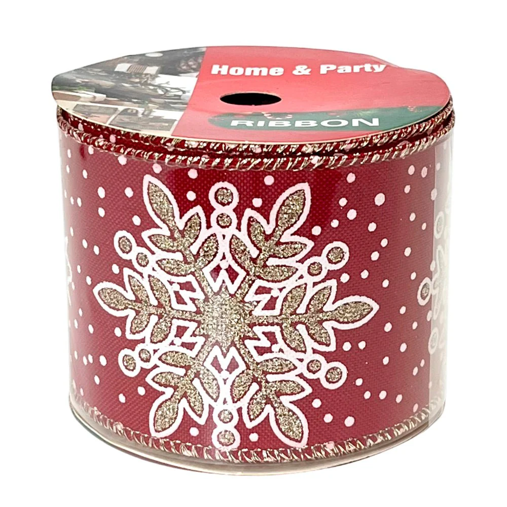 Cinta Decorativa Navideña Christmas Elegance / Diseño Copo de Nieve / Surtido - Image 5