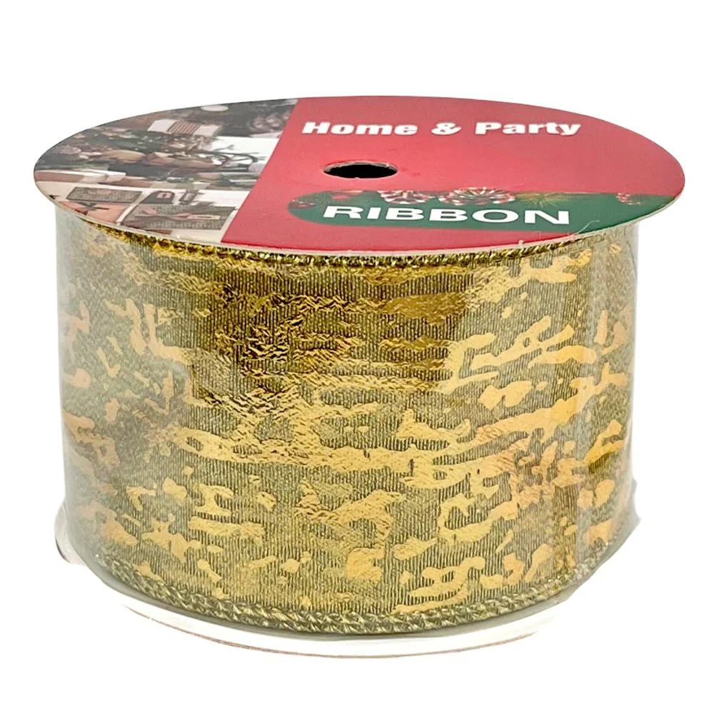 Cinta Decorativa Navideña Christmas Elegance / Doradas / 2.5"x10Yd / Surtido - Image 5