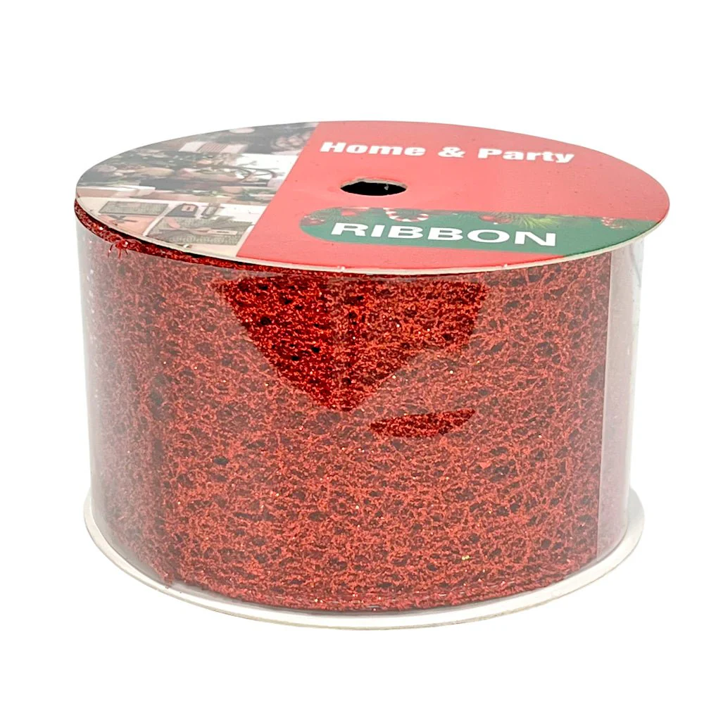 Cinta Decorativa Navideña Christmas Elegance / Rojas / 2.5"x10Yd / Surtido - Image 3