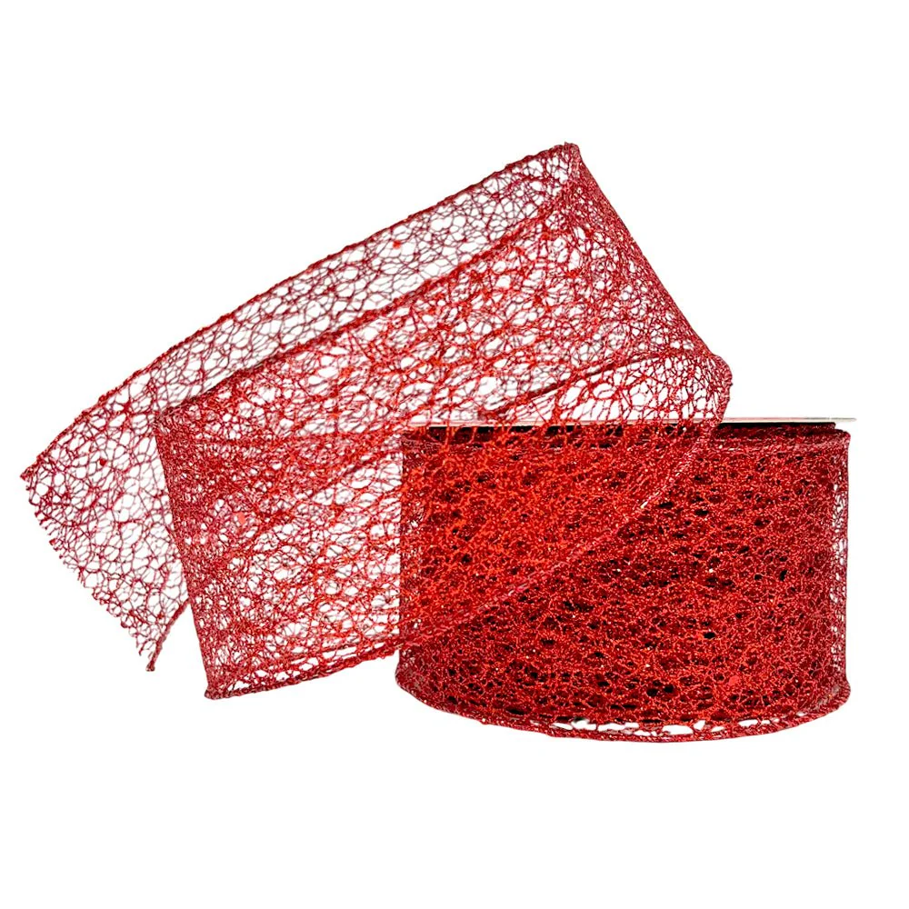 Cinta Decorativa Navideña Christmas Elegance / Rojas / 2.5"x10Yd / Surtido - Image 4