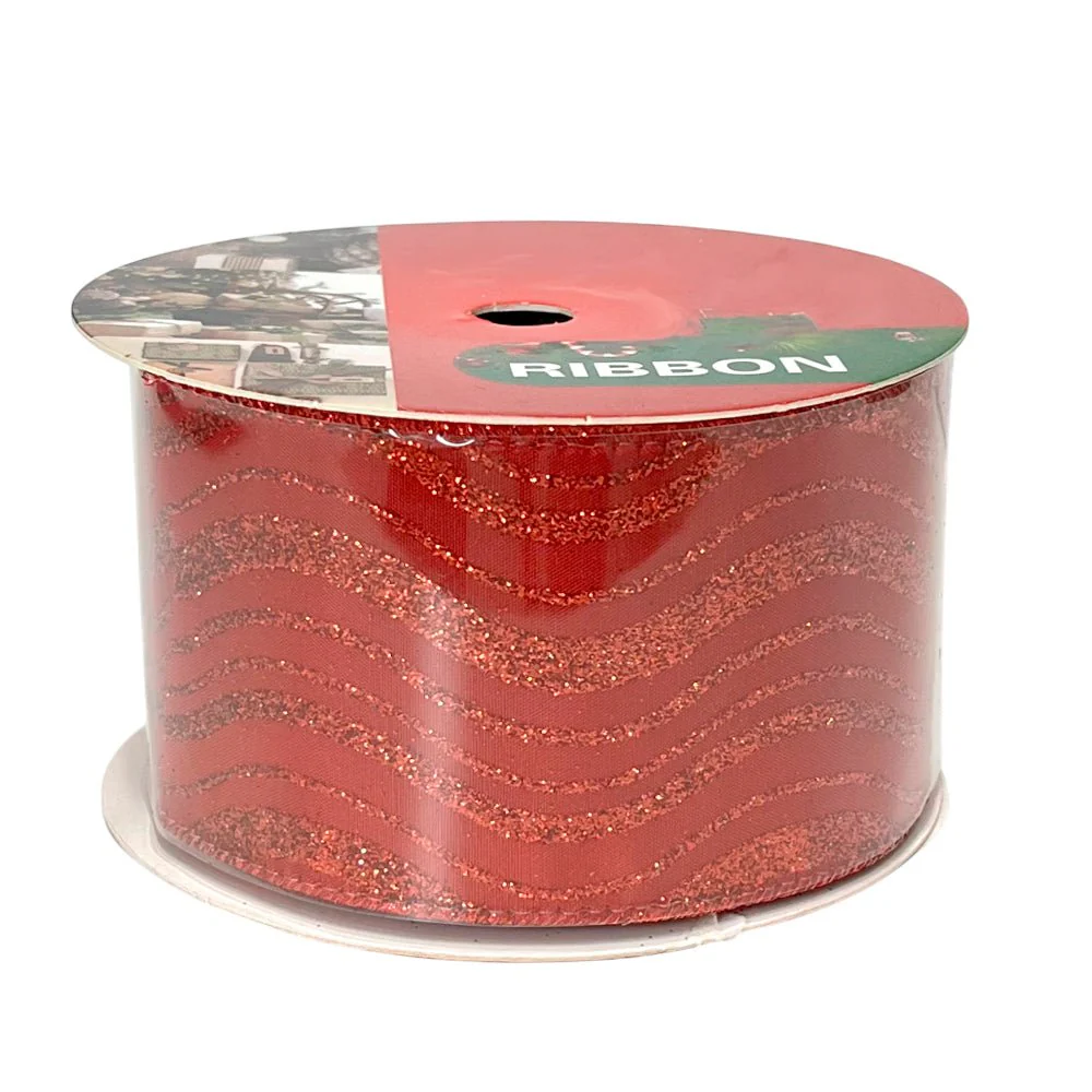 Cinta Decorativa Navideña Christmas Elegance / Rojas / 2.5"x10Yd / Surtido - Image 5