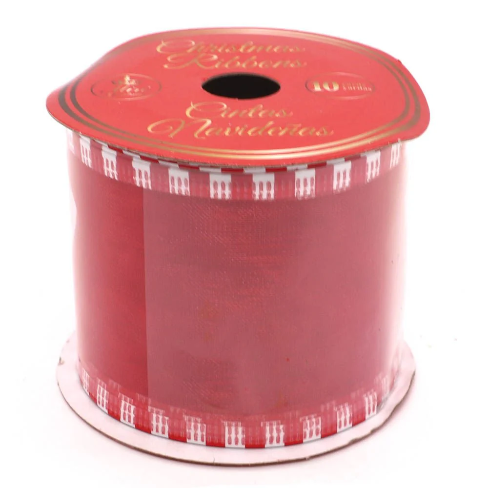 Cinta Navideña Miro Christmas / Verde-Rojo / 2.5"x10Yd / Surtido