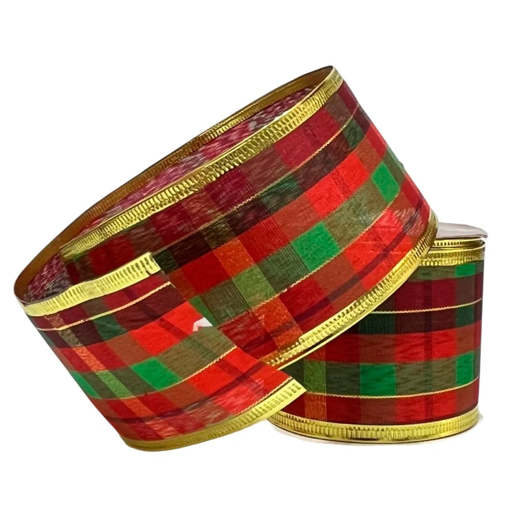 Cinta Navideña Miro Christmas / Verde-Rojo / 2.5"x10Yd / Surtido - Image 3