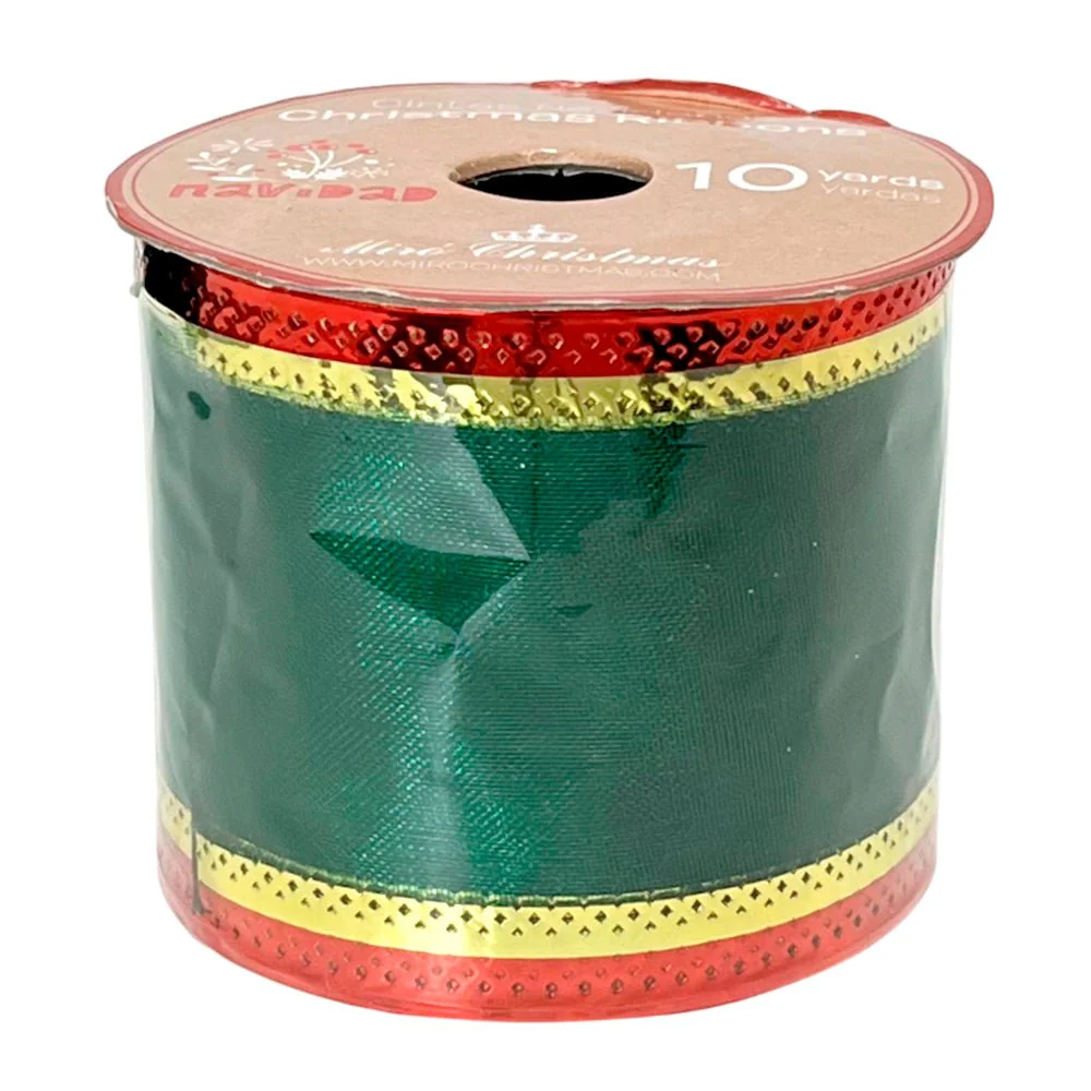 Cinta Navideña Miro Christmas / Verde-Rojo / 2.5"x10Yd / Surtido - Image 6