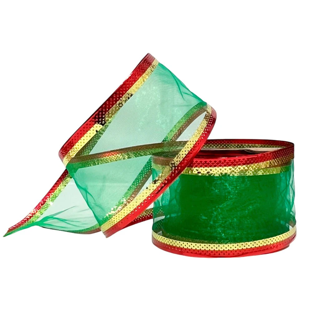 Cinta Navideña Miro Christmas / Verde-Rojo / 2.5"x10Yd / Surtido - Image 7