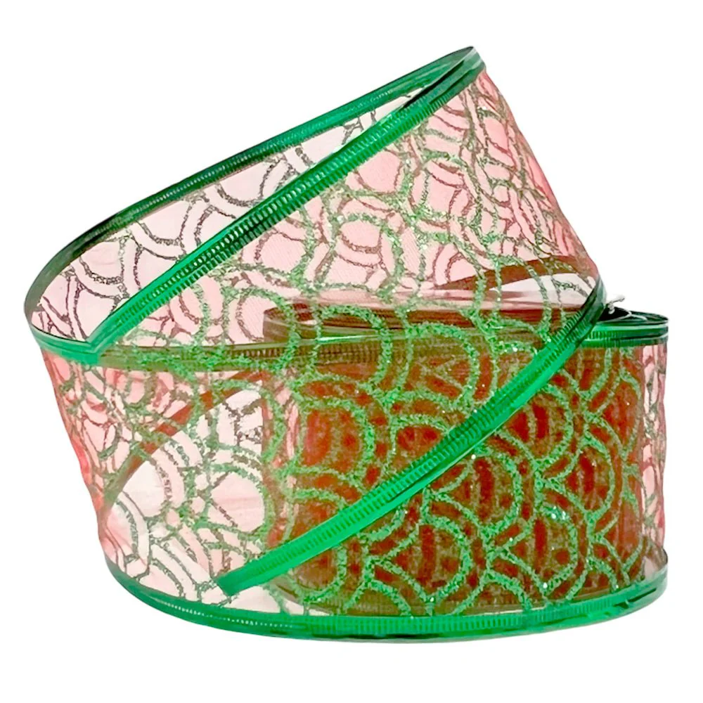 Cinta Navideña Miro Christmas / Red-Green / 2.5"x10Yd - Image 3