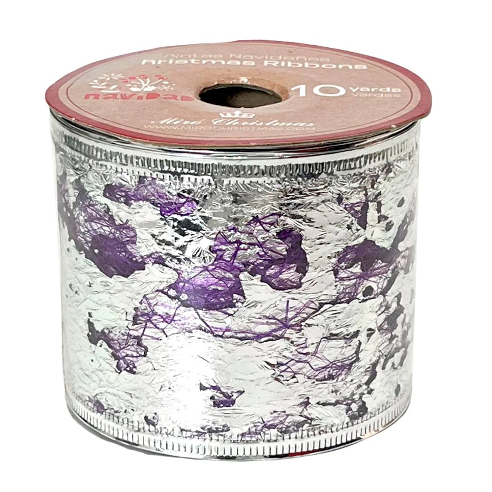 Cinta Navideña Miro Christmas / Rosa-Purpúra / 2.5"x10Yd / Surtido - Image 2