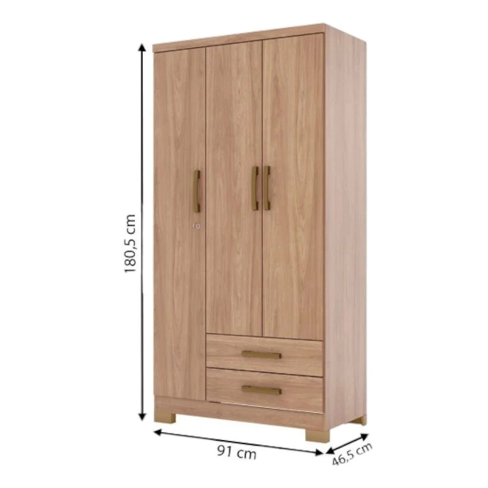 Closet Mdf Henn de 3 Puertas / Jequitiba Brilho - Image 3