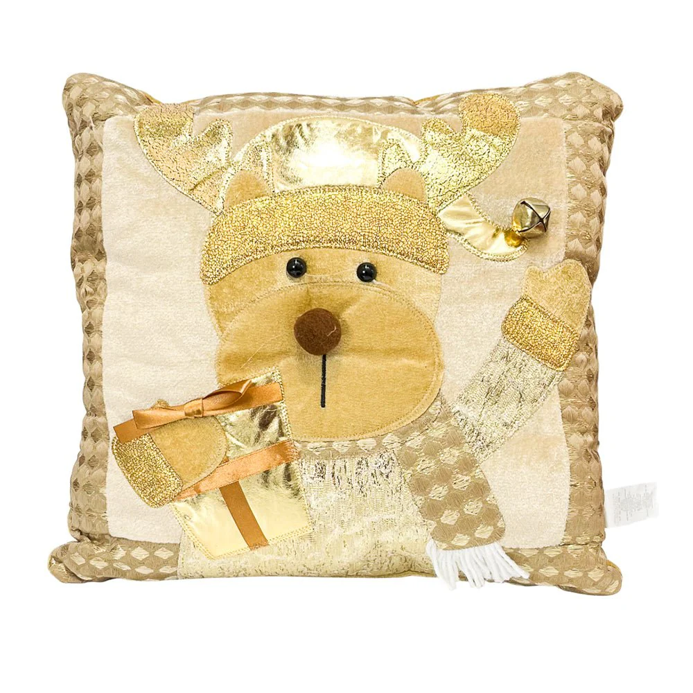 Cojín Decorativo Navideño Reno 38x38 cm / Gold / Christmas Elegance