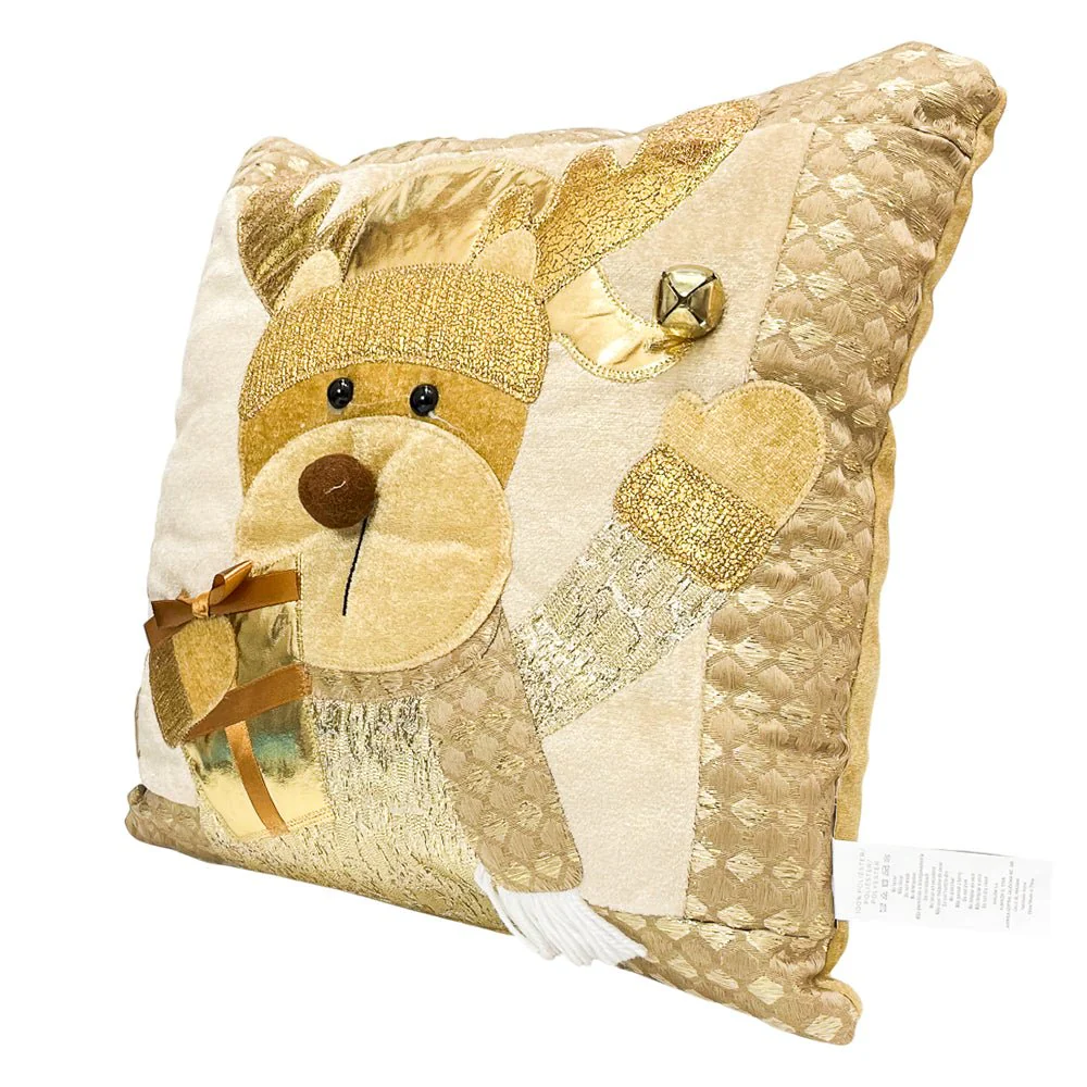 Cojín Decorativo Navideño Reno 38x38 cm / Gold / Christmas Elegance - Image 2