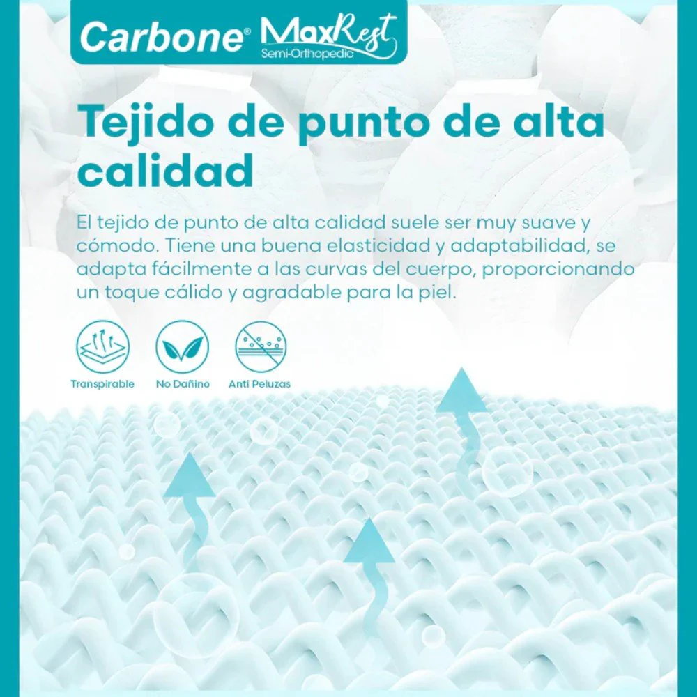 Colchón Carbone  Al Vacío Max Rest Semi-Ortopédico - Twin - Image 6