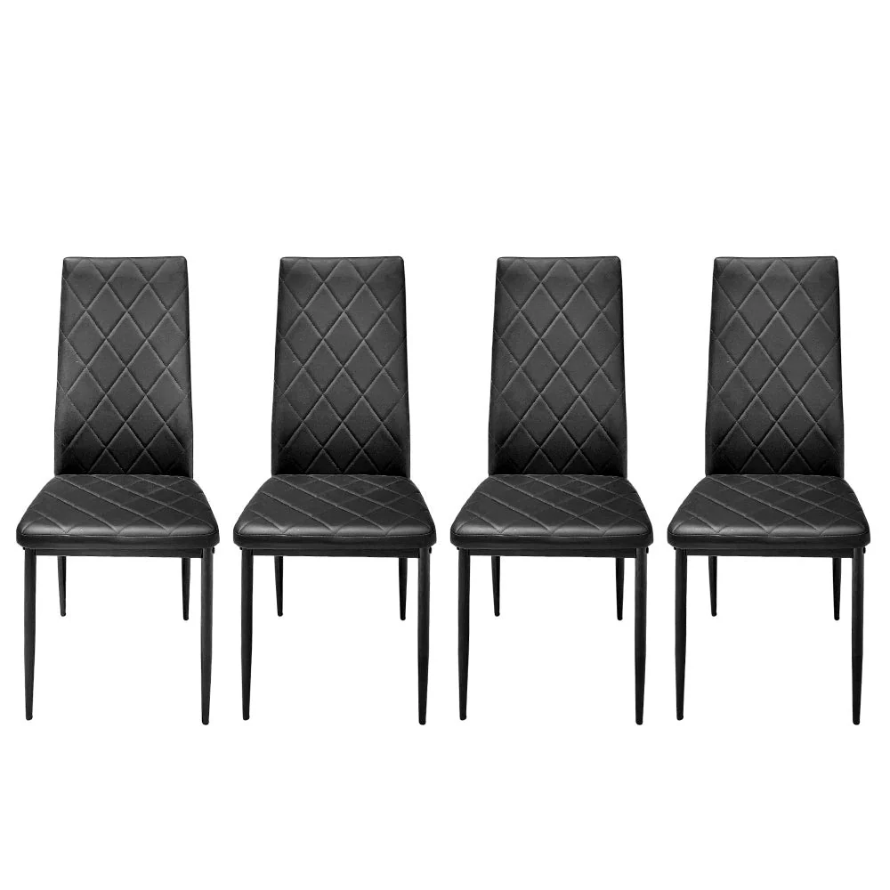 Comedor Elements Furniture / 4 Puestos de Metal / Con Vidrio Black - Image 3