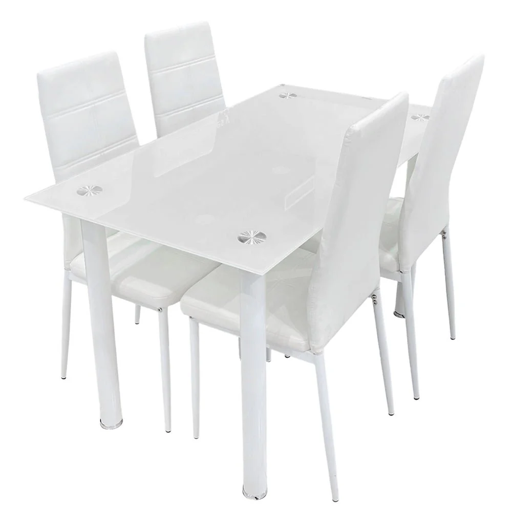 Comedor Elements Furniture / 4 Puestos de Metal / Con Vidrio Blanco - Image 2