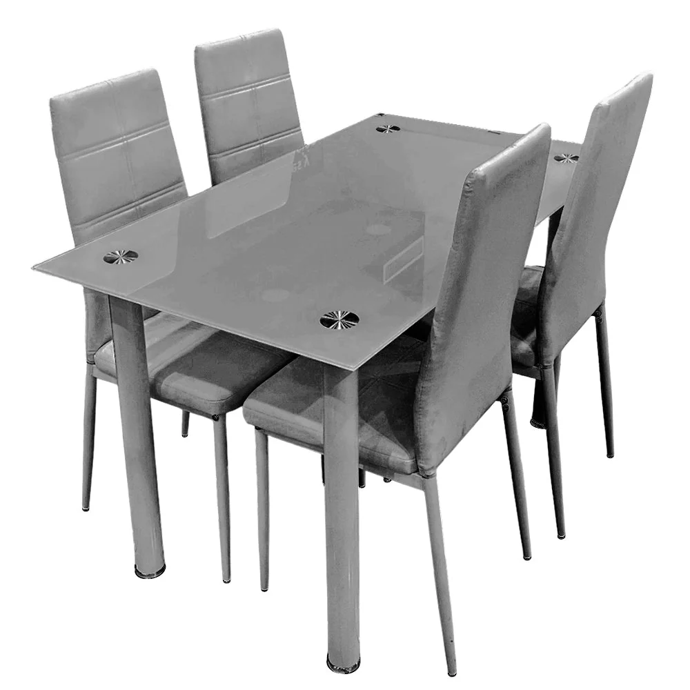 Comedor Elements Furniture / 4 Puestos de Metal / Con Vidrio Gris - Image 2