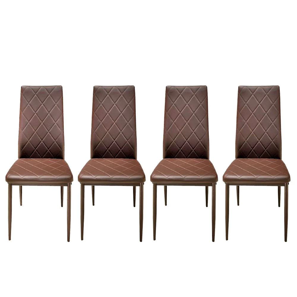 Comedor Elements Furniture 4 Puestos de Metal / Vidrio Chocolate - Image 3