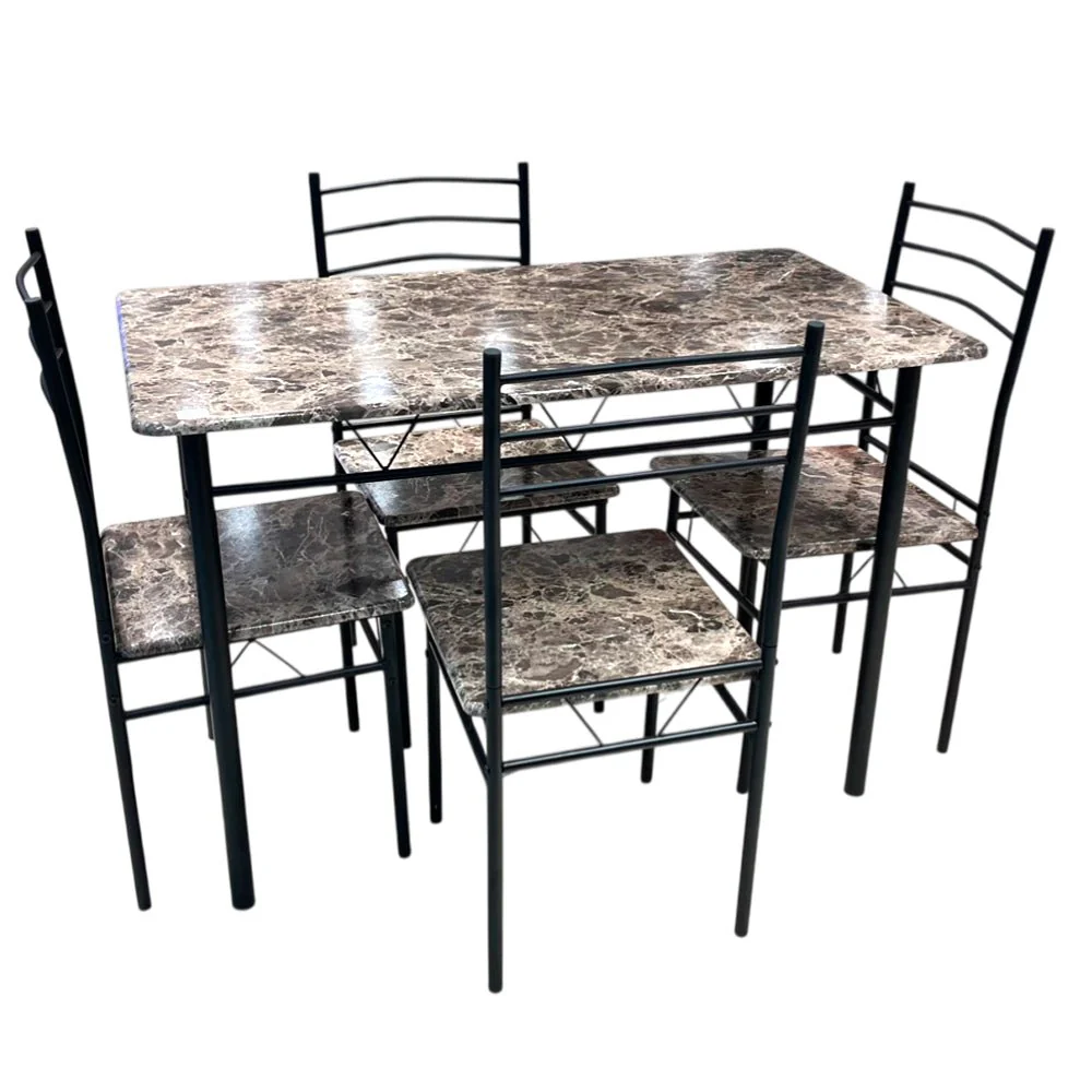 Comedor MDF 4 Puestos Marble Black Elements Furniture - Image 4