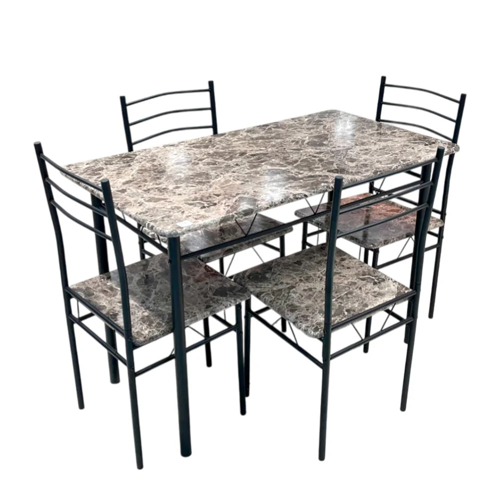 Comedor MDF 4 Puestos Marble Black Elements Furniture - Image 5