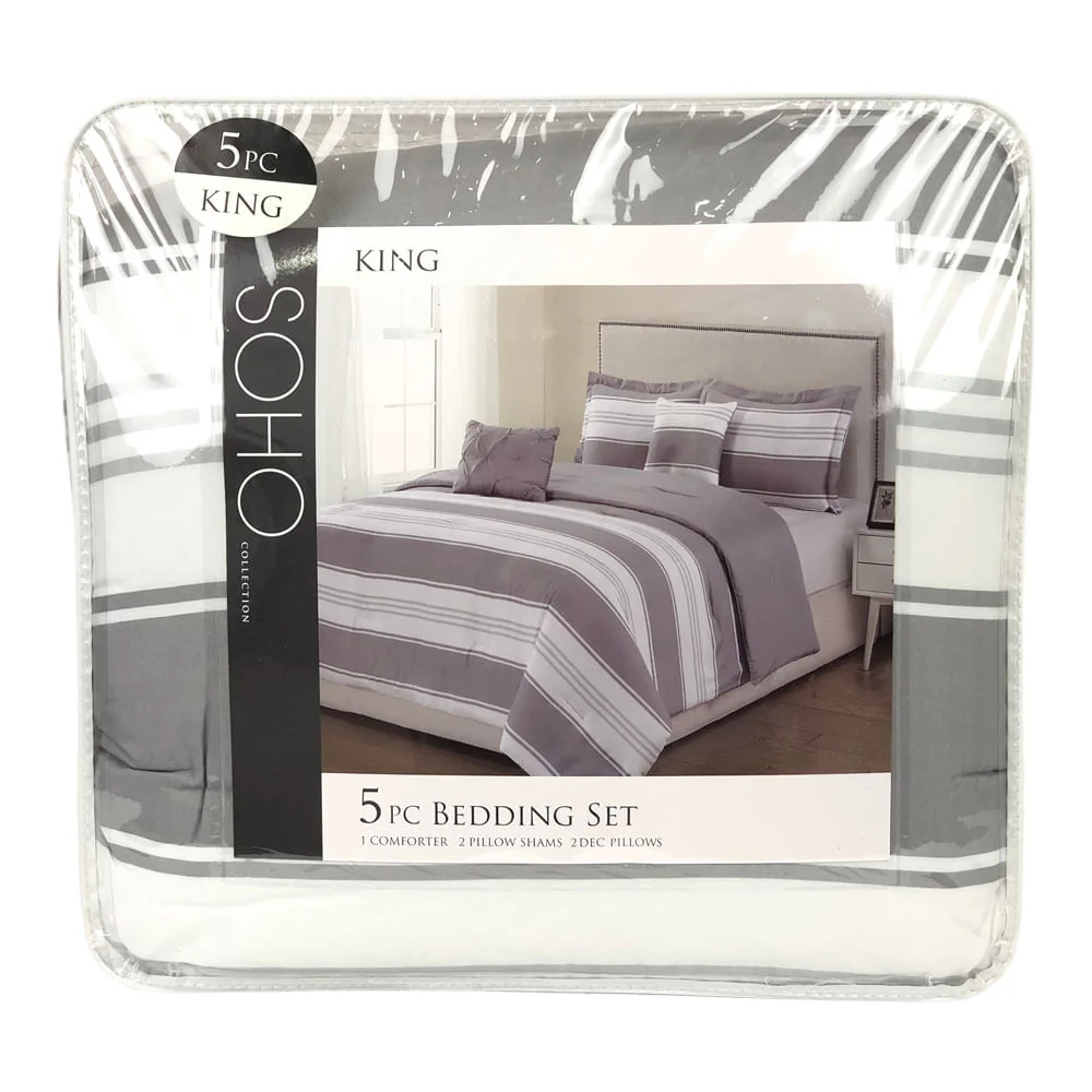 Comforter Crest Home Hampton Gris - QUEEN