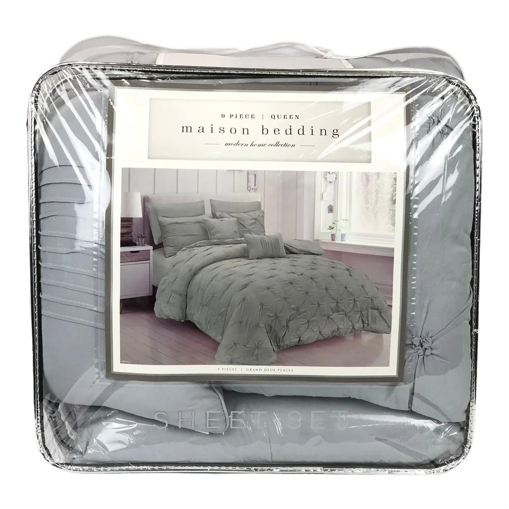 Comforter Crest Home Monica Gris Claro - Queen