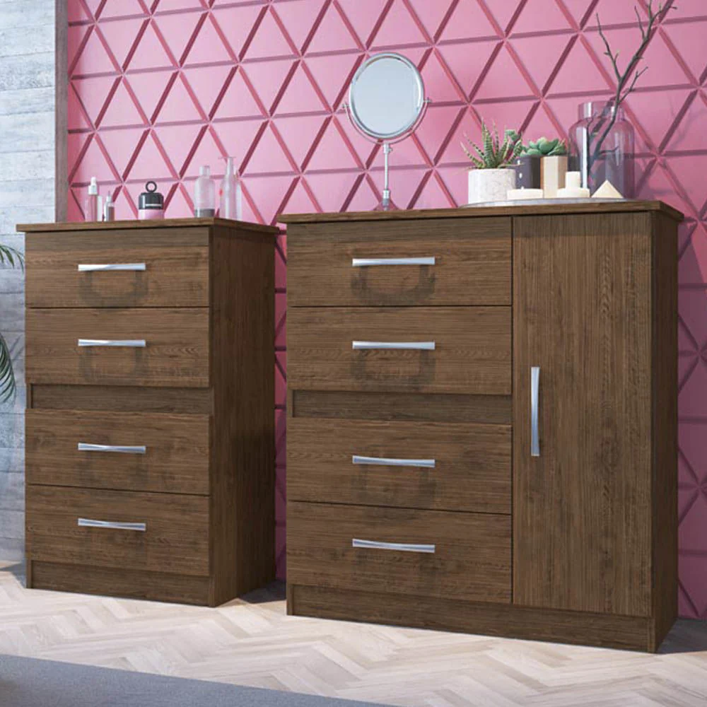 Cómoda Doripel 1 Puerta 4 Gavetas 2