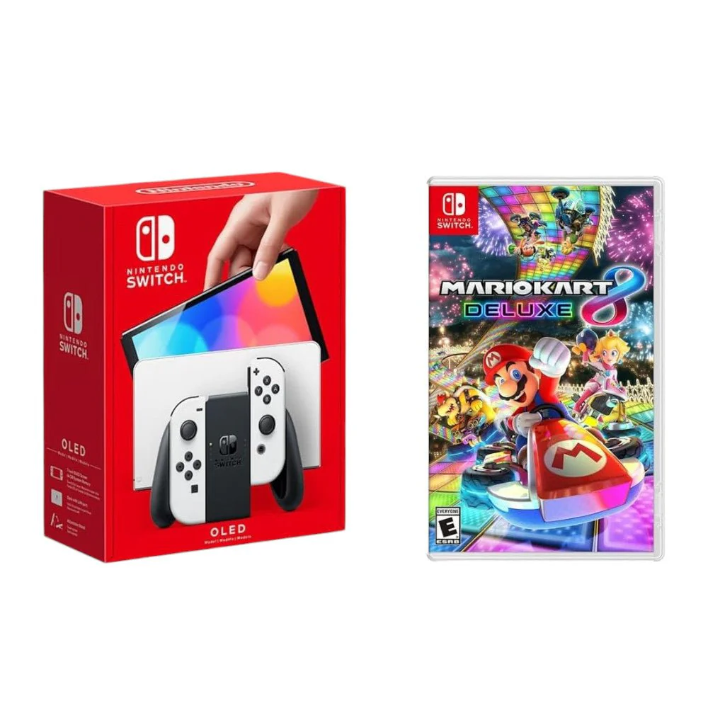 Consola Nintendo Switch OLED Blanca + Juego Mario Kart 8 Deluxe - Image 2