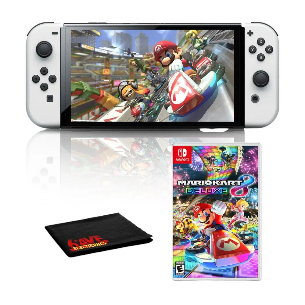 Consola Nintendo Switch OLED Blanca + Juego Mario Kart 8 Deluxe - Image 6