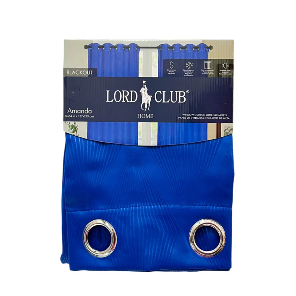 Cortina Amanda Azul / Lord Club / Blackout con Aros / 54"x84" - Image 2