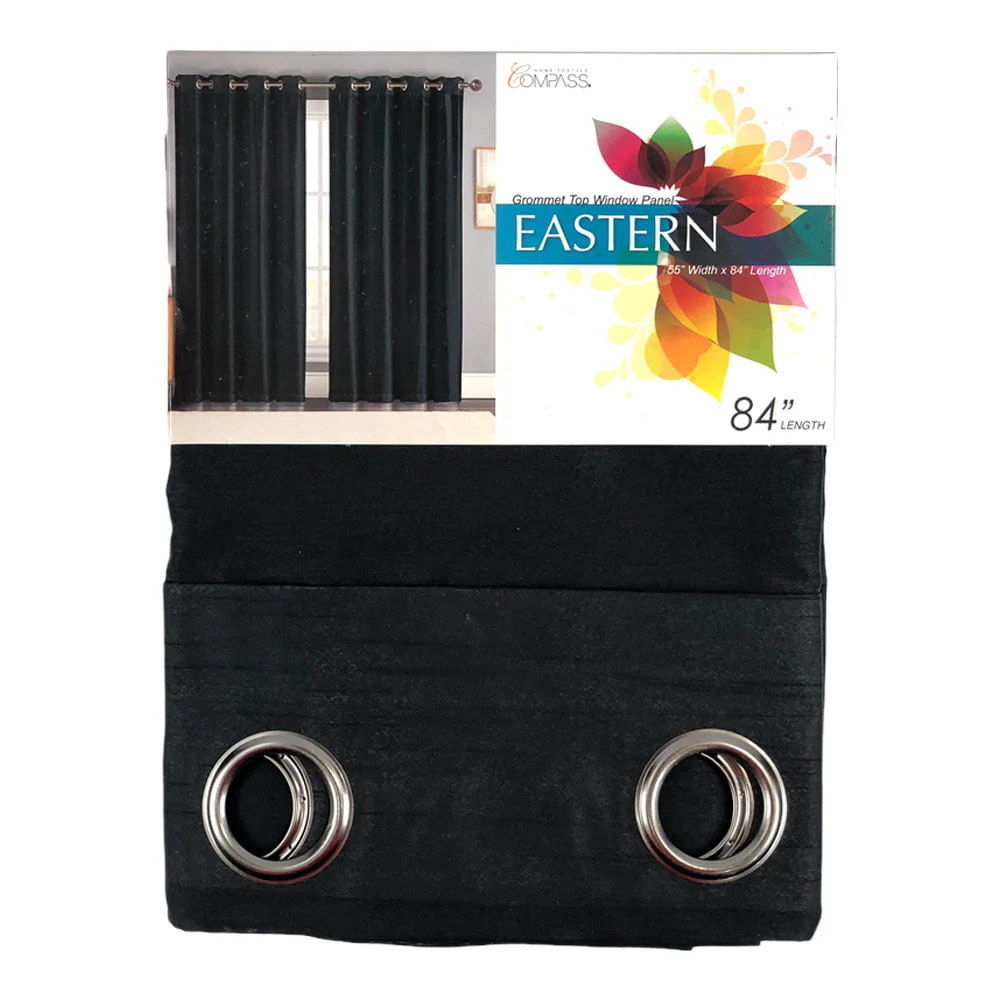 Cortina Be Artistic Eastern Con Aros 55" x 84" - Negro