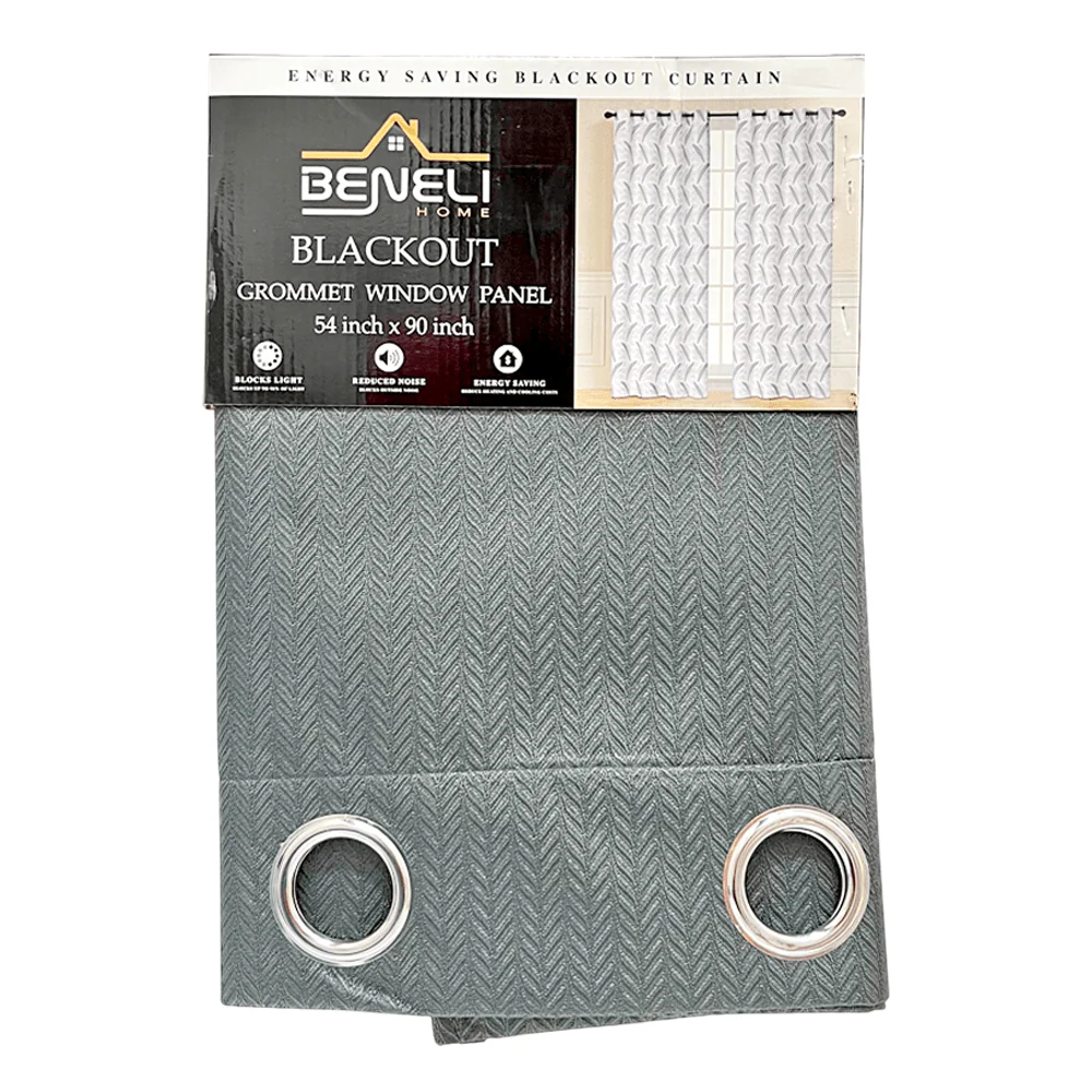 Cortina Blackout Grey con Aros / Beneli Home / 54"x90"
