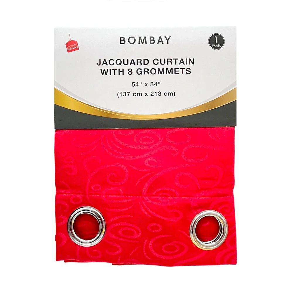 Cortina Bombay / Home Elegance / Red con Aros / 54" x 84"