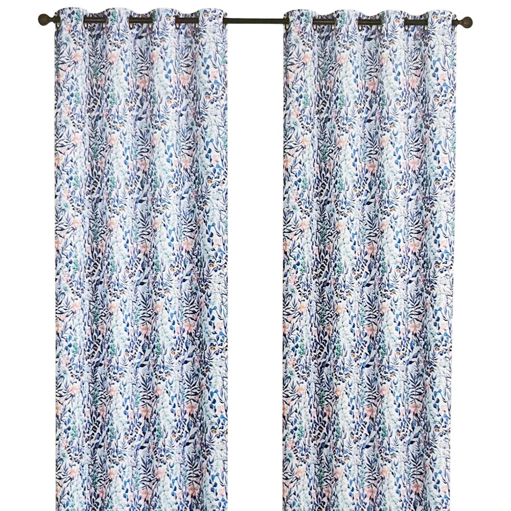 Cortina Cannes Home Elegance / Azul con Aros – 54" x 84"