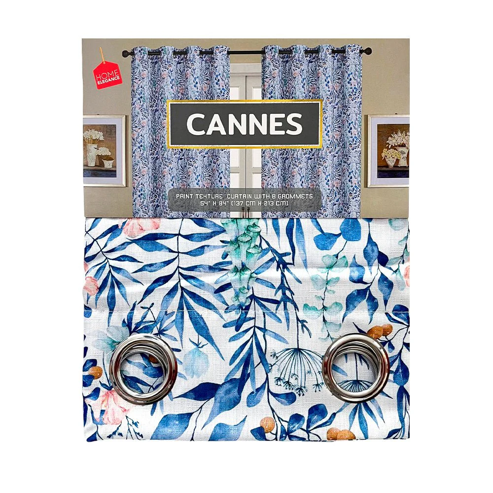 Cortina Cannes Home Elegance / Azul con Aros – 54" x 84" - Image 2