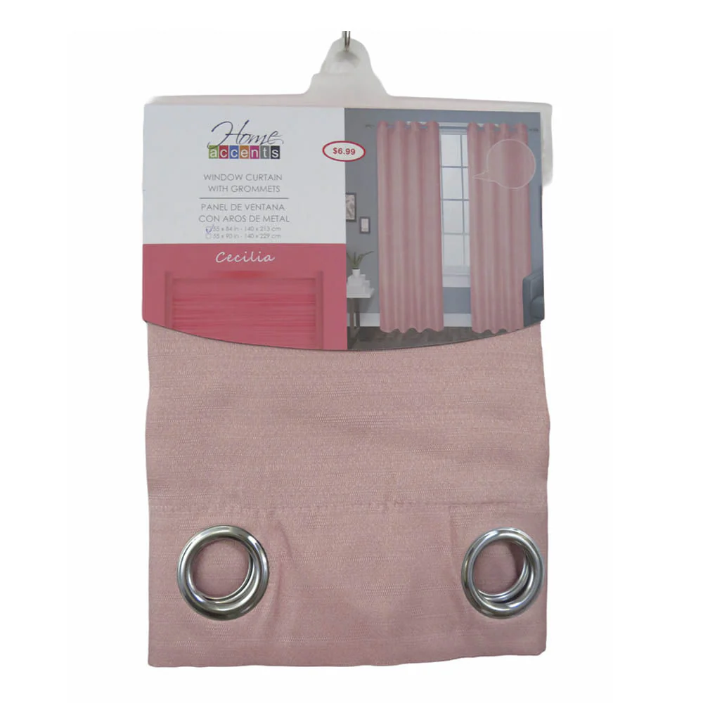 Cortina Cecilia Home Elegance 55" x 84" - Rosa claro