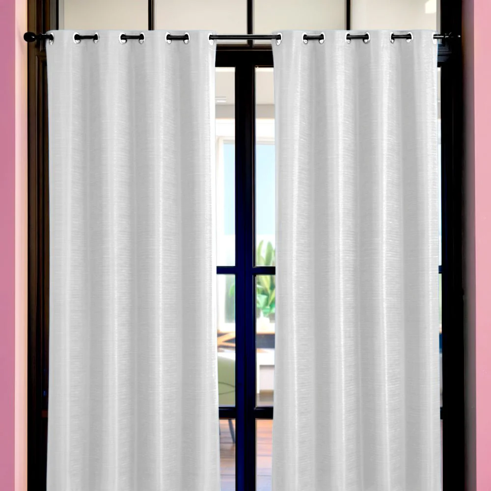 Cortina Cuzco Home Elegance / Blanca con Aros – 54" x 84"