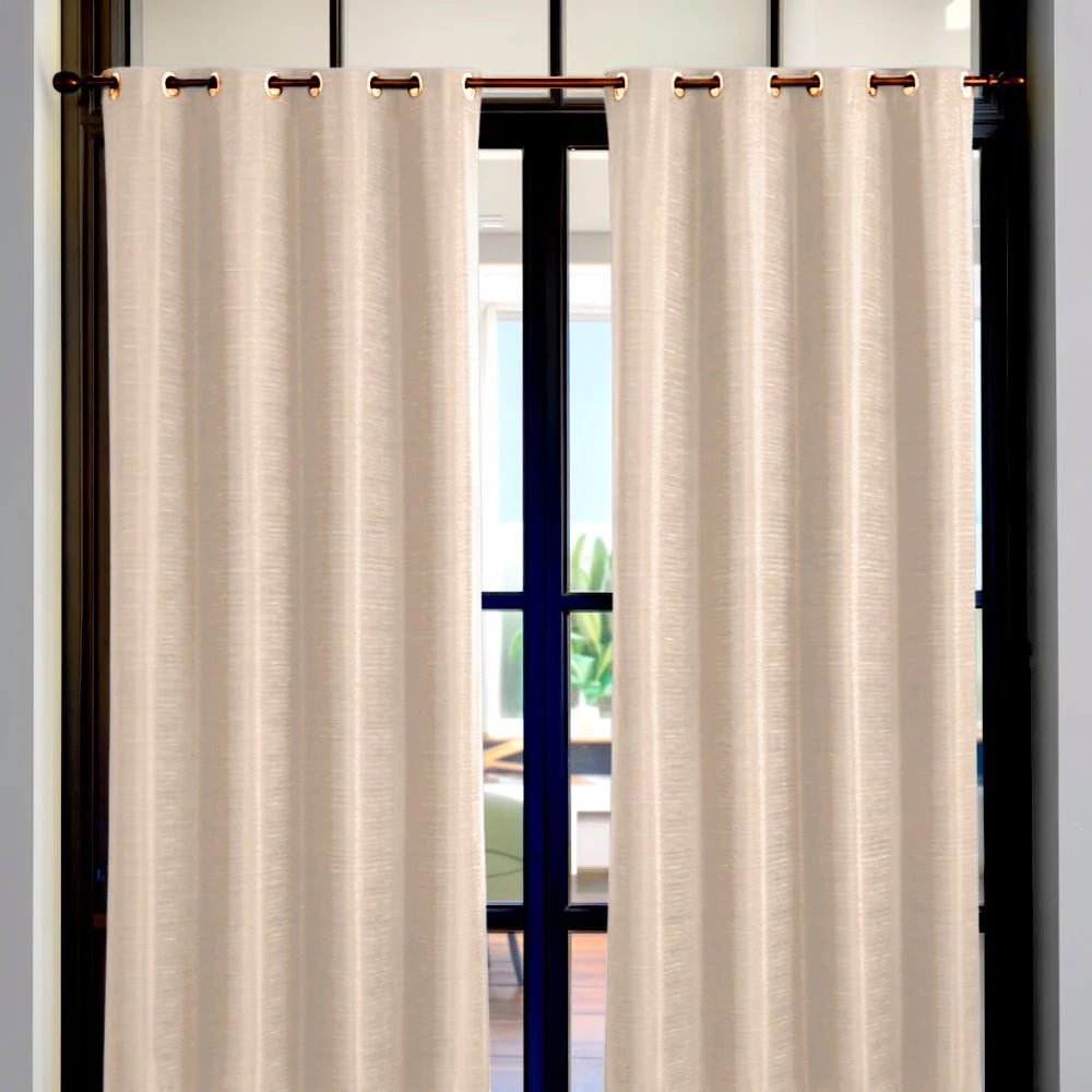 Cortina Cuzco Home Elegance / Taupe con Aros – 54" x 84"