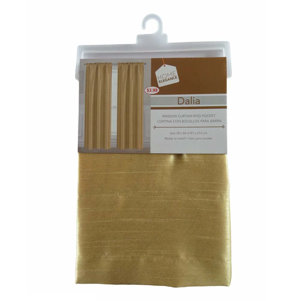 Cortina Dalia Home Elegance 38" x 84" Sin Argolla-Dorado