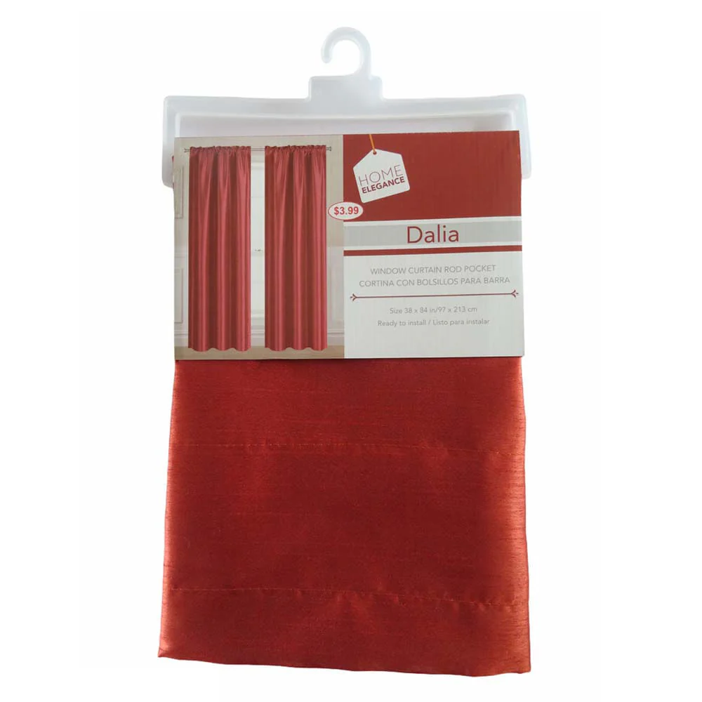Cortina Dalia Home Elegance 38" x 84" Sin Argolla - Naranja Claro