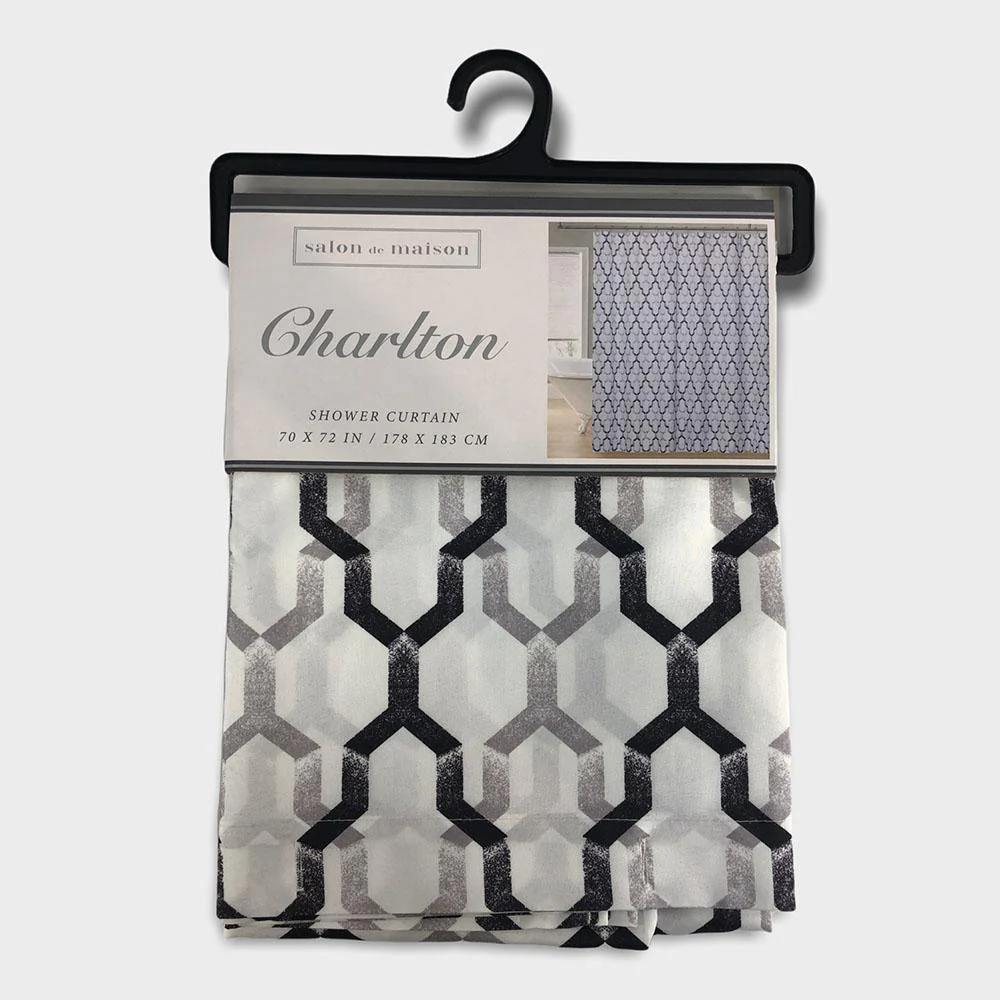 Cortina de Baño Regal Home Charlton en Tela 70" x 72" - Gris