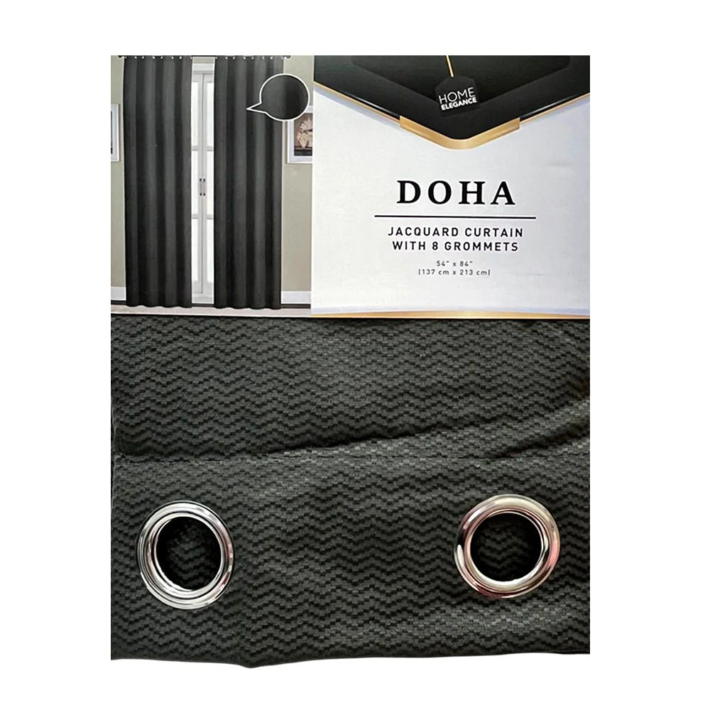 Cortina Doha Home Elegance / Charcoal con Aros – 54" x 84" - Image 2