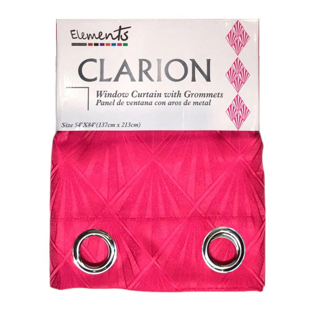 Cortina Elements Furniture Clarion Con Aros de 54" x 84" - Fucsia