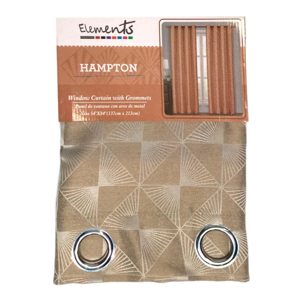 Cortina Elements Furniture Hampton Con Aros de 54" x 84" - Beige Oscuro