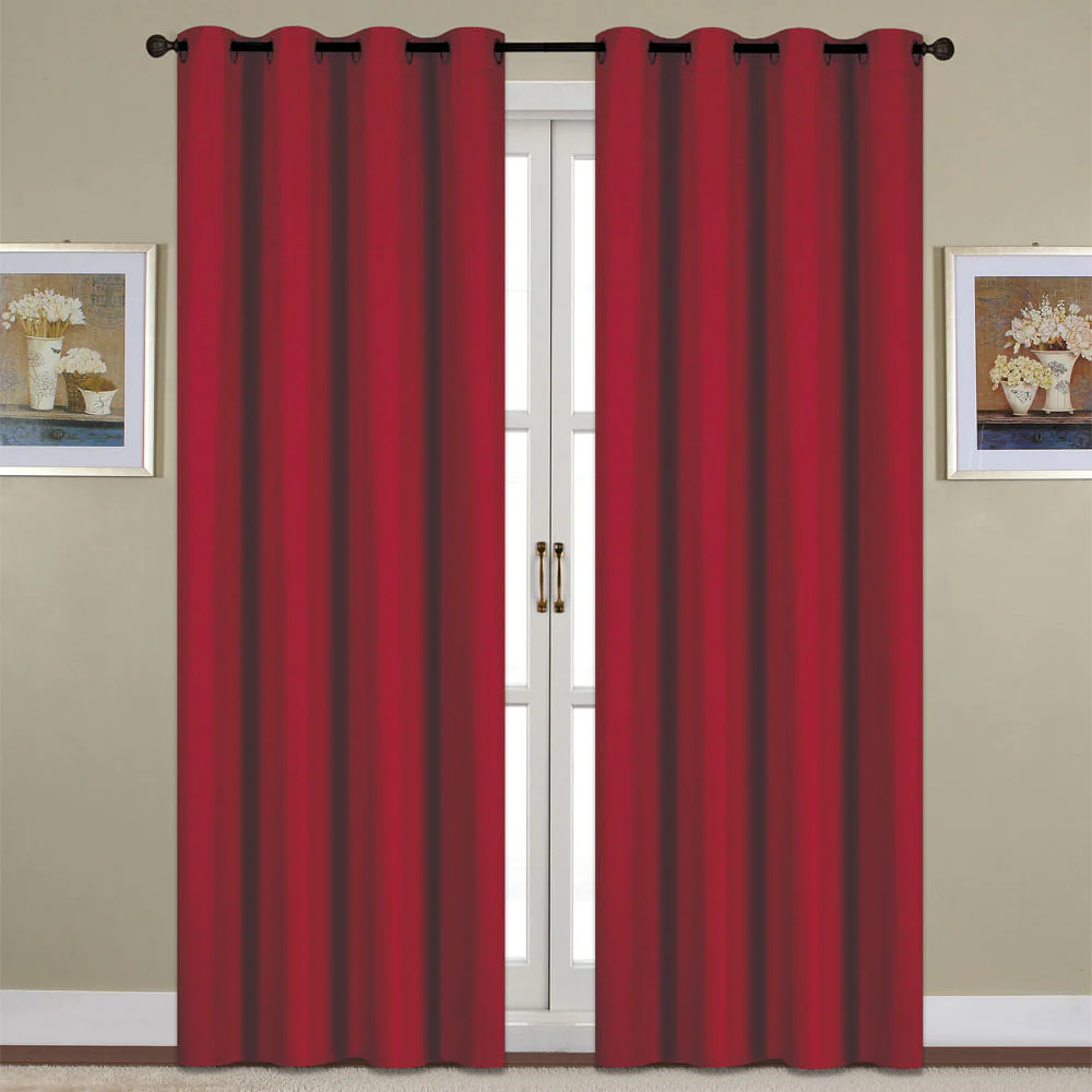Cortina Home Accents Florence Blackout Con Aros 54" x 90" - Rojo oscuro