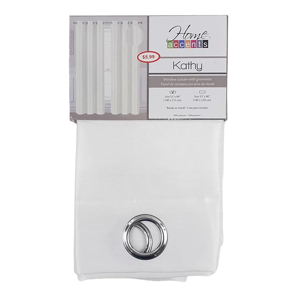 Cortina Home Accents Kathy Con Aros 55" x 84" - Blanco